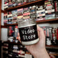 Video Store scented candle with popcorn and vhs tapes horror movies blockbuster 90s video stores nostalgia