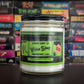 A nostalgic candle showing a VHS tape style membership card that would be common in video stores