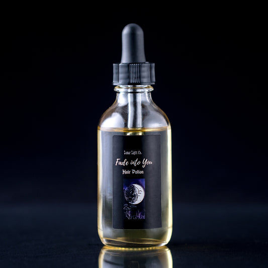 fade into you hair potion, glass bottle with dropper
