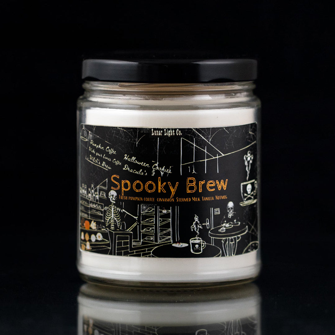 Spooky Brew Candle Pumpkin Coffee Cinnamon Scent Lunar Light Co
