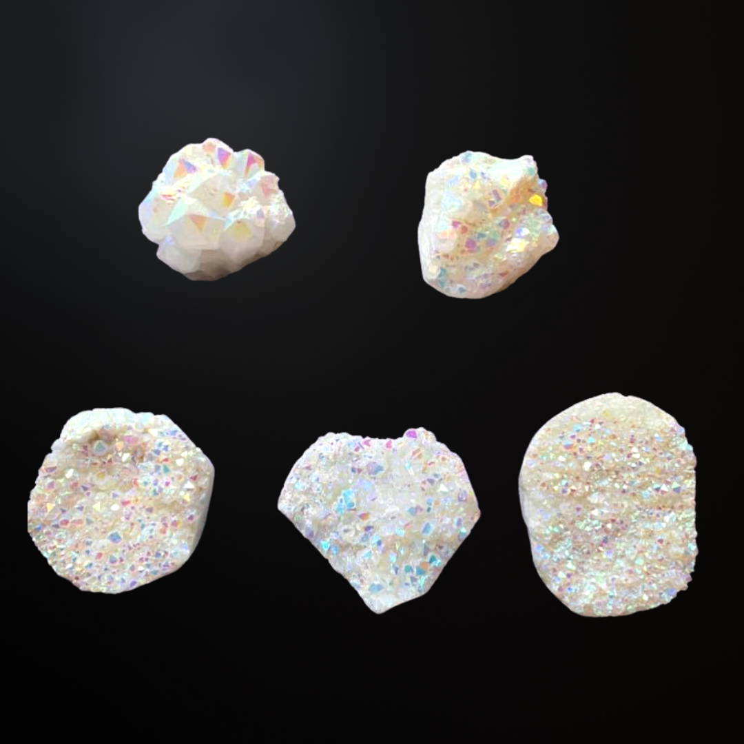 five angel aura quartz crystal clusters