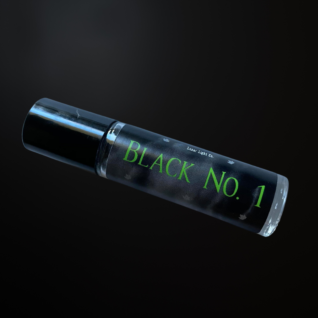 black number 1 perfume oil in roller bottle